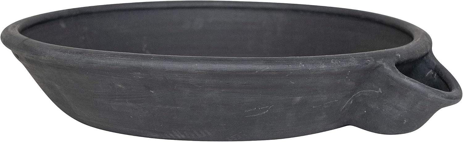 Large Decorative Vintage Clay Bowl with Handle for Storage, Black | Amazon (US)