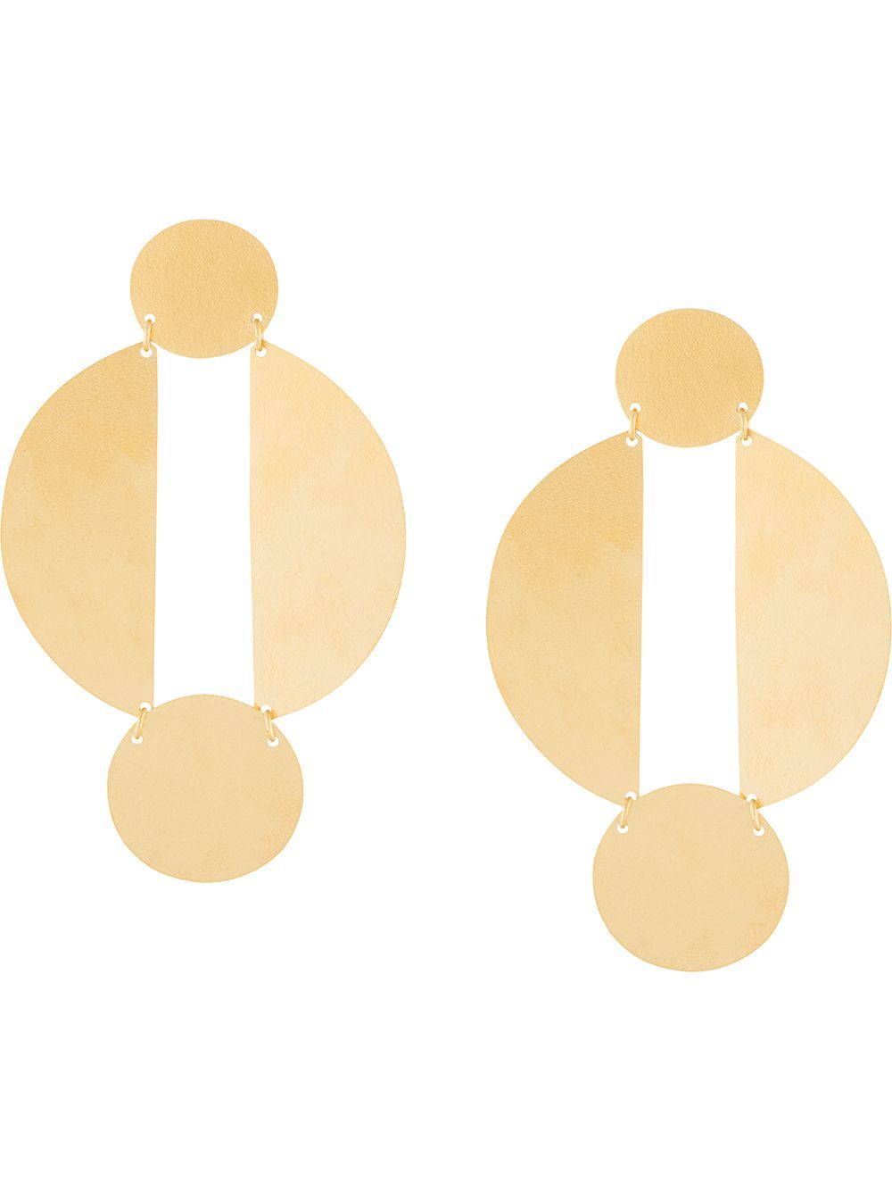 Annie Costello Brown long split circle earrings - Metallic | FarFetch US