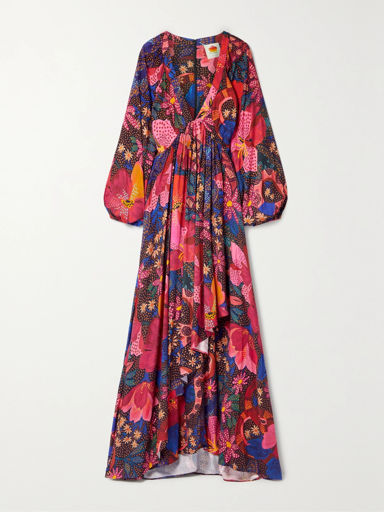 Farm Rio - Floral-print Crepe Maxi Dress - Black | NET-A-PORTER (US)