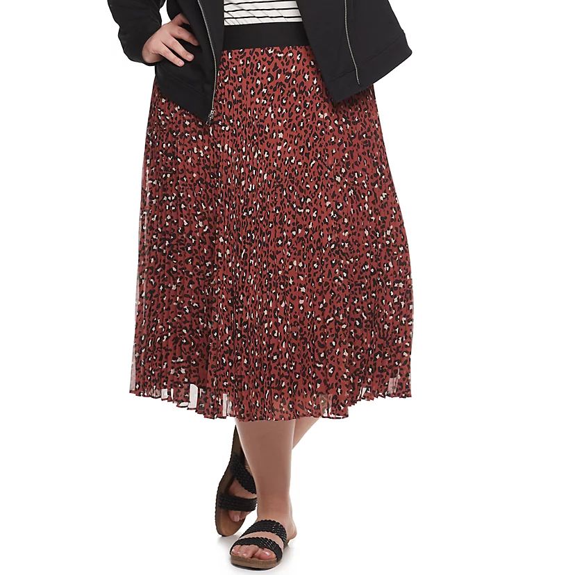 Plus Size EVRI™ Pleated Print Skirt | Kohl's