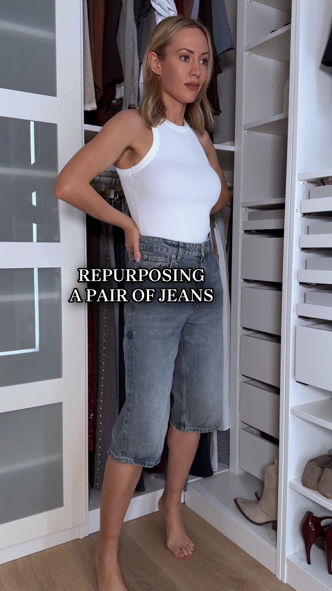 “From ‘meh’ to must-have! ✂️ These jeans were just sitting in my closet, waiting for their glow-up moment. So I grabbed my scissors and gave them a new life as shorts! Who else loves repurposing pieces instead of letting them go to waste? 🛠️✨ Stay tuned to see how I style my new favorite wardrobe staple! 💃 #ClosetGlowUp #SustainableStyle #RepurposeAndSlay”

#LTKU #LTKStyleTip #LTKWatchNow