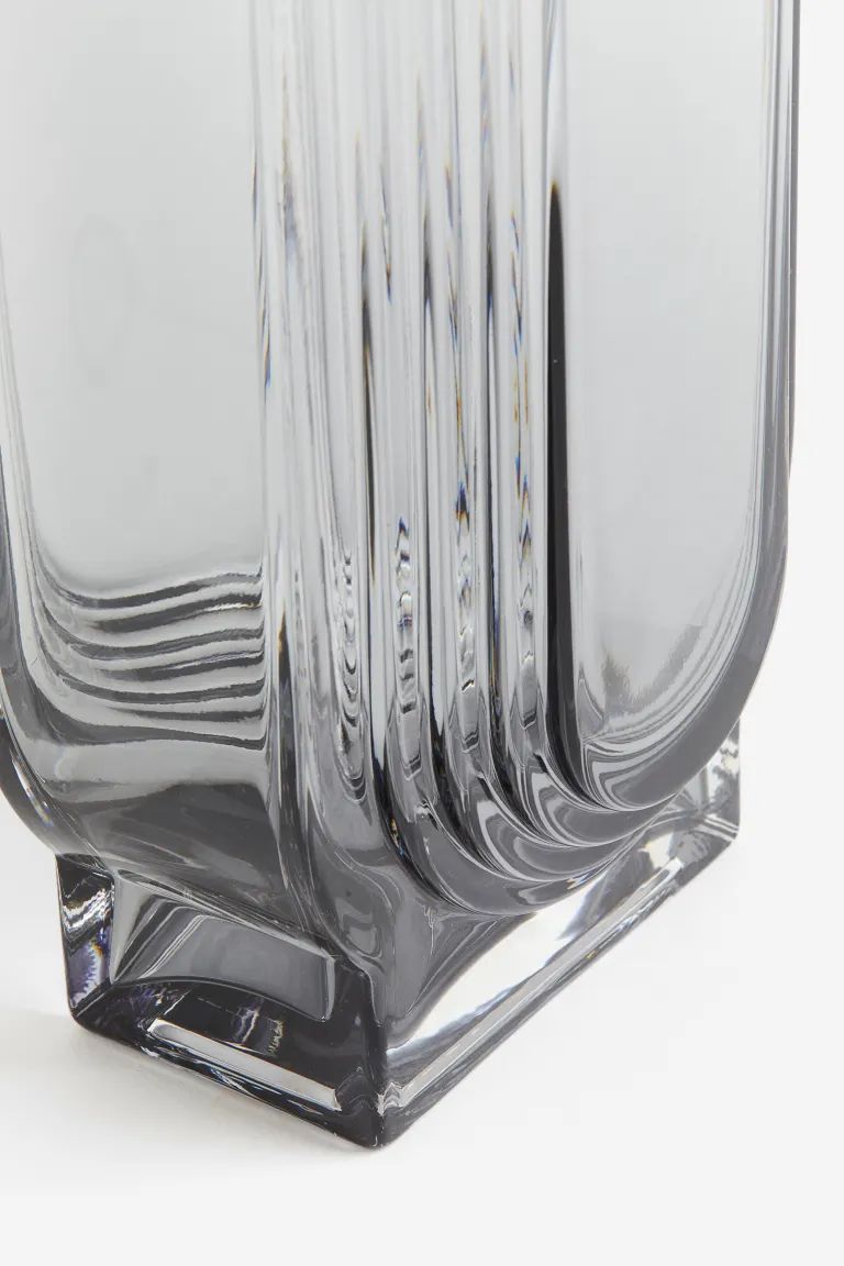 Large Glass Vase - Gray - Home All | H&M US | H&M (US)