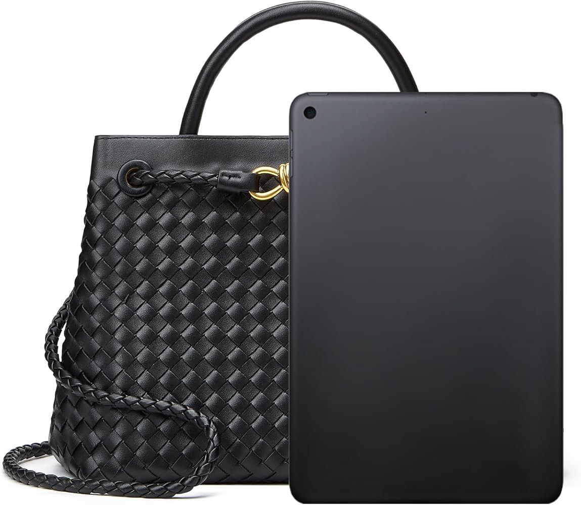 Woven Bag for Women Shoulder Purse: Vegan Leather Handbag - Handmade Tote Bag - Elegant Satchel B... | Amazon (US)