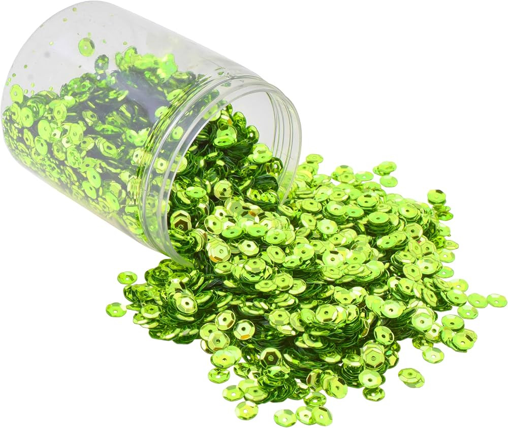 Mandala Crafts 20000 Lime Green Sequins for Crafts - 6mm Paillettes Sequins for Sewing - Lime Gre... | Amazon (US)
