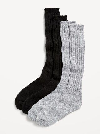 Slouchy Rib-Knit Boot Socks 2-Pack for Women | Old Navy (US)
