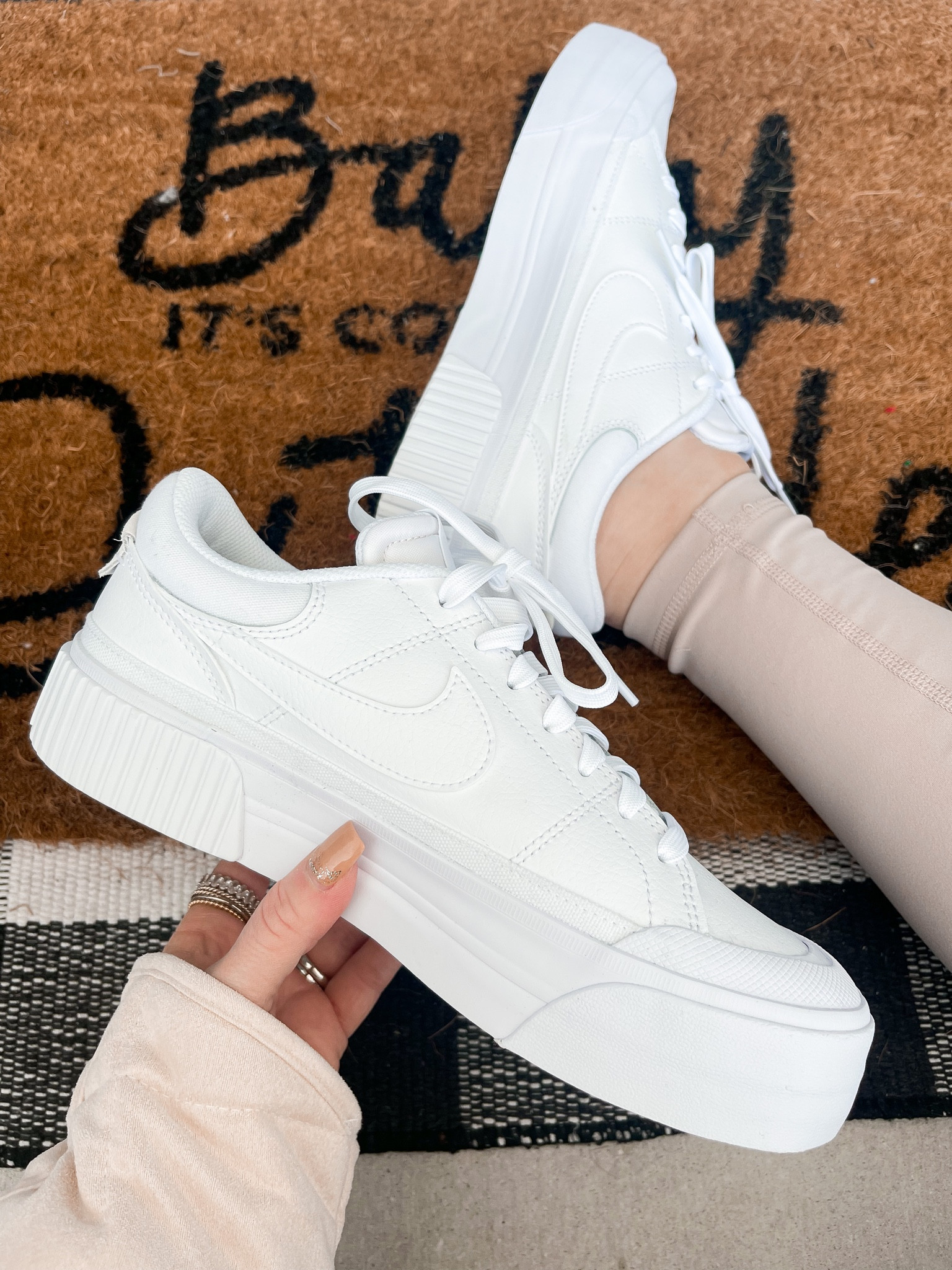 Nike sneakers white sneakers size up 1/2 size 

#LTKshoecrush