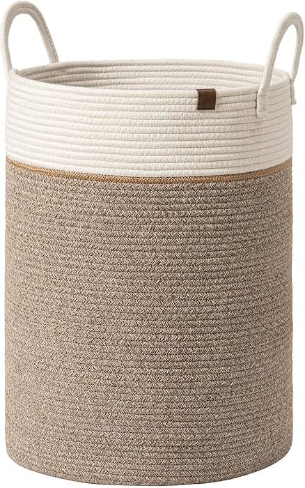 LA JOLIE MUSE Woven Basket Rope Storage Baskets - Large Cotton Organizer, Basket for Baby Blanket... | Amazon (US)