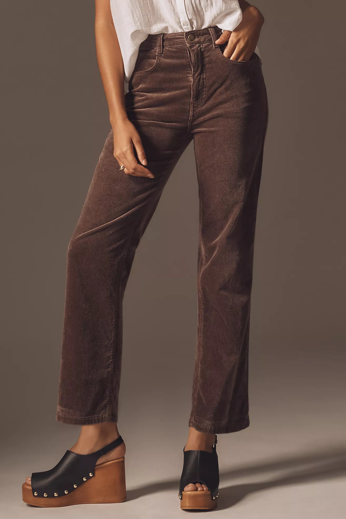 The Annie Corduroy High-Rise Straight-Leg Jeans by Pilcro | Anthropologie (US)