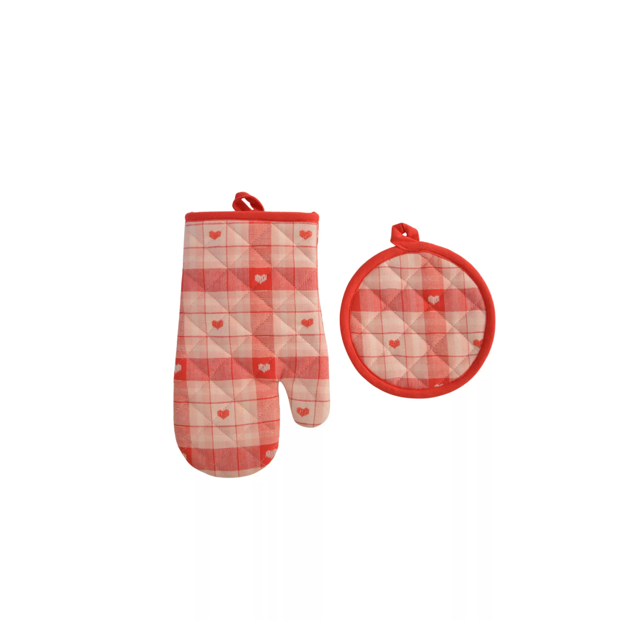 Celebrate Together™ Valentine's Day 2-pc. Heart Plaid Oven Mitt & Pot Holder Set | Kohl's