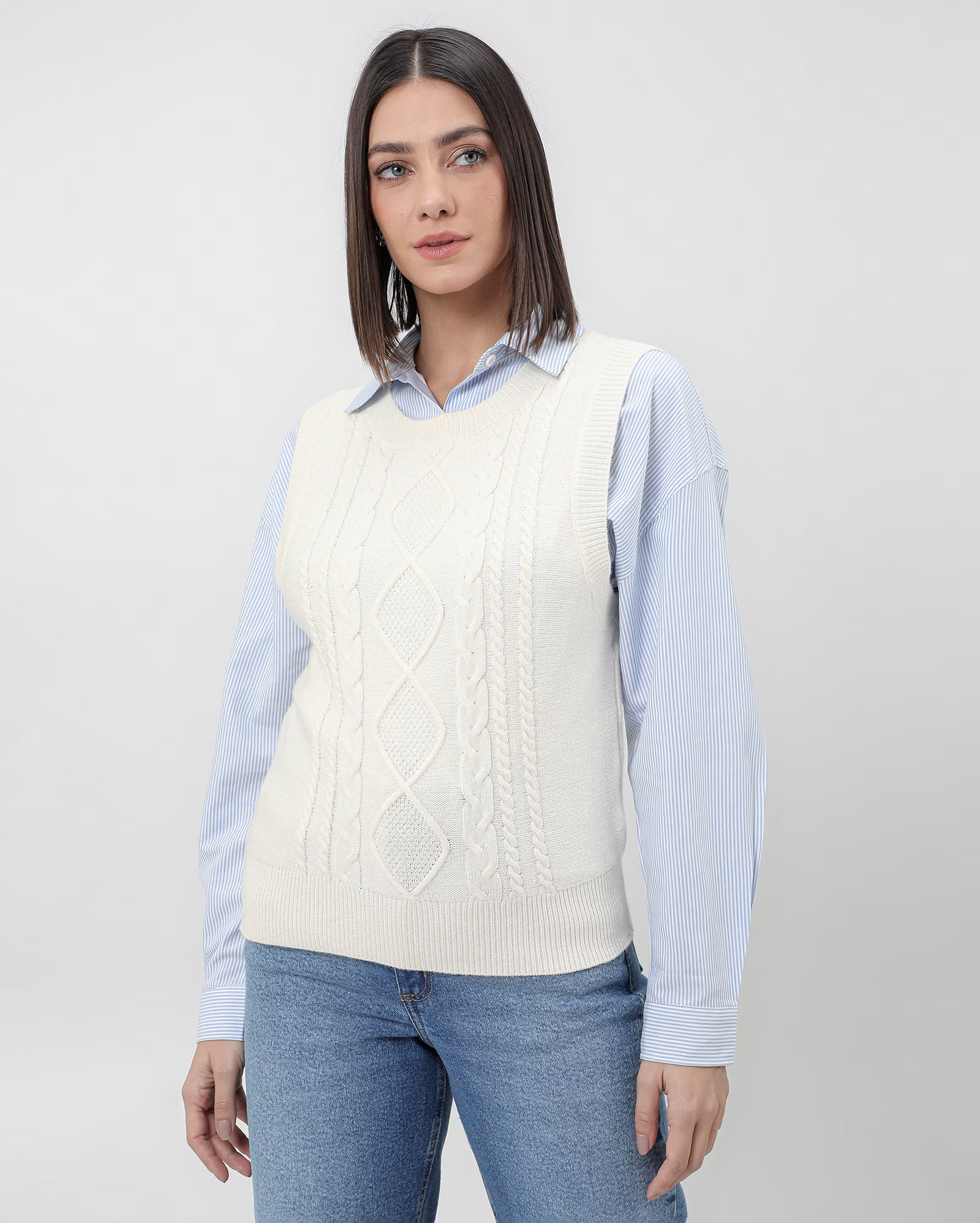 Colete feminino tricot bege | AK by Riachuelo | Riachuelo (BR)