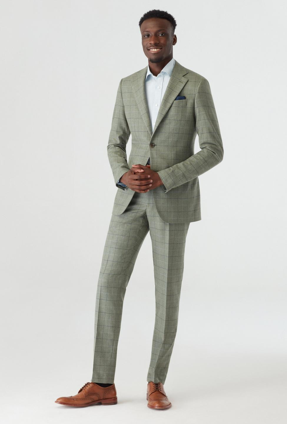 Brighton Windowpane Sage Suit | Indochino