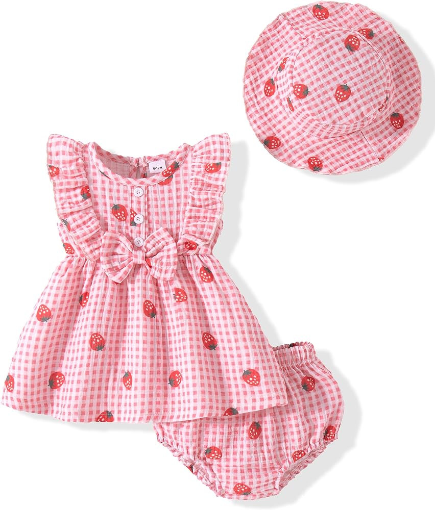 Vibebox Baby Girl Ruffle Sleeveless Bow Dresses Toddler Girl Princess Summer Dress Birthday with ... | Amazon (US)