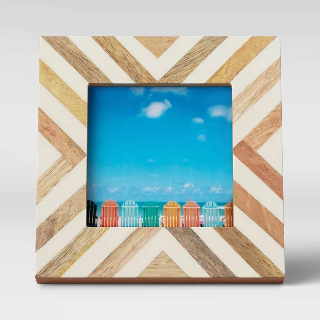 4" x 4" Resin and Wood Photo Frame - Opalhouse™ | Target