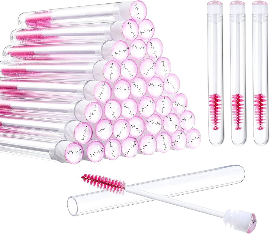 Patelai 80 Pieces Disposable Mascara Brushes Tubes Set, 40 Pcs Empty Mascara Wand Tube with 40 Pc... | Amazon (US)