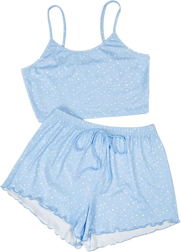 SweatyRocks Women's Summer Strawberry Print Cami Top and Shorts Sleepwear Pajamas Set | Amazon (US)