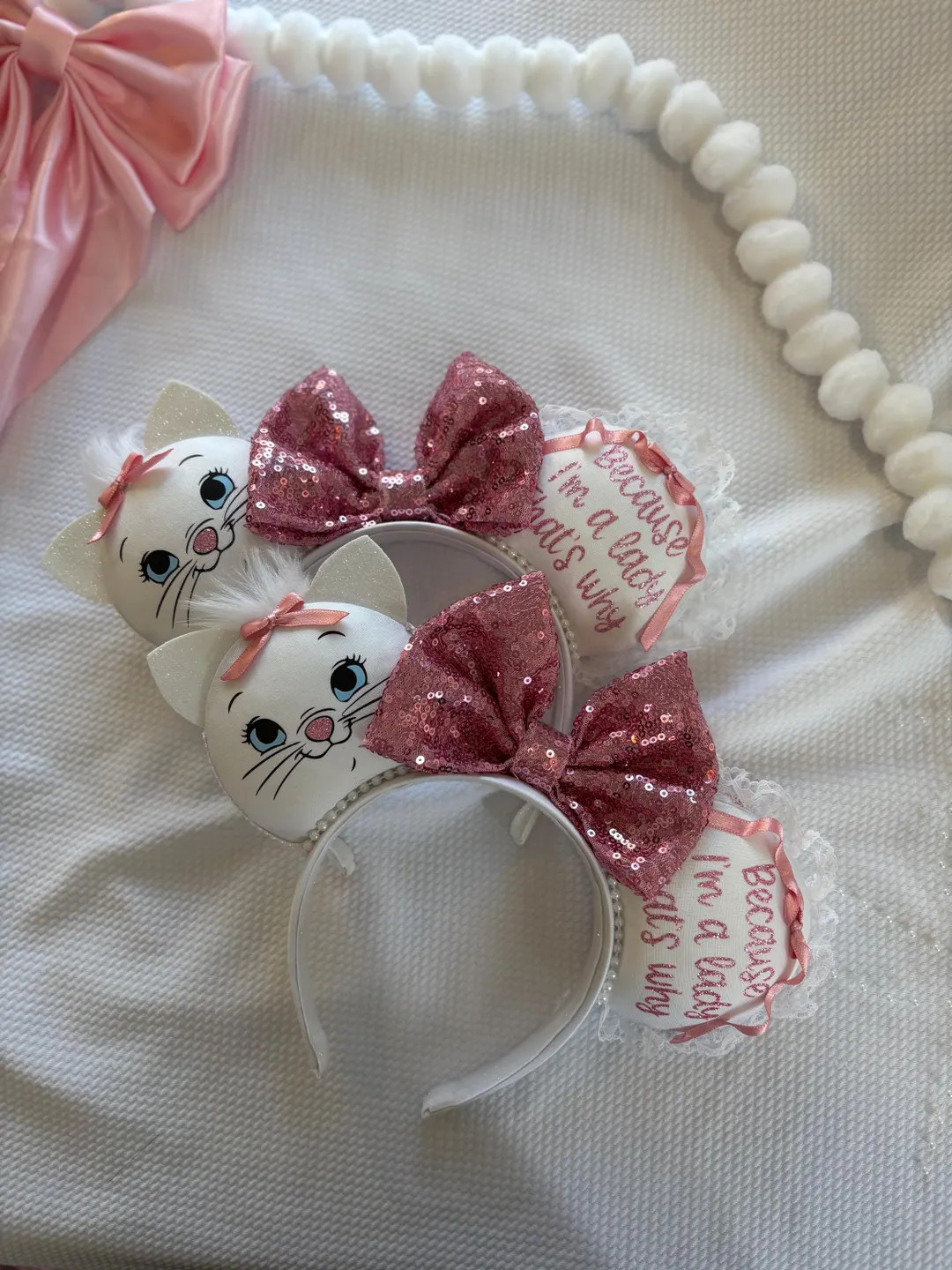 Marie Aristocats Mouse Ears: Marie Pink Bow Cat Park Accessory | Etsy (US)
