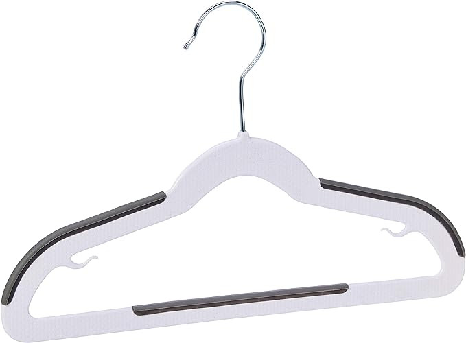 Amazon Basics Plastic Kids Clothes Hangers, Non-Slip 30-Pack, White and Black, 12.8 L x 8 W x 0.2... | Amazon (US)