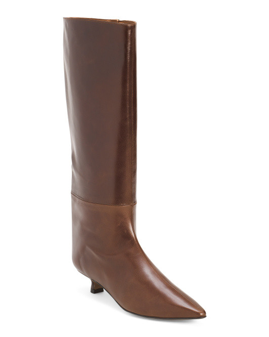 Made In Spain Leather High Shaft Boots With Wrapped Heel | Women's Shoes | Marshalls | Marshalls