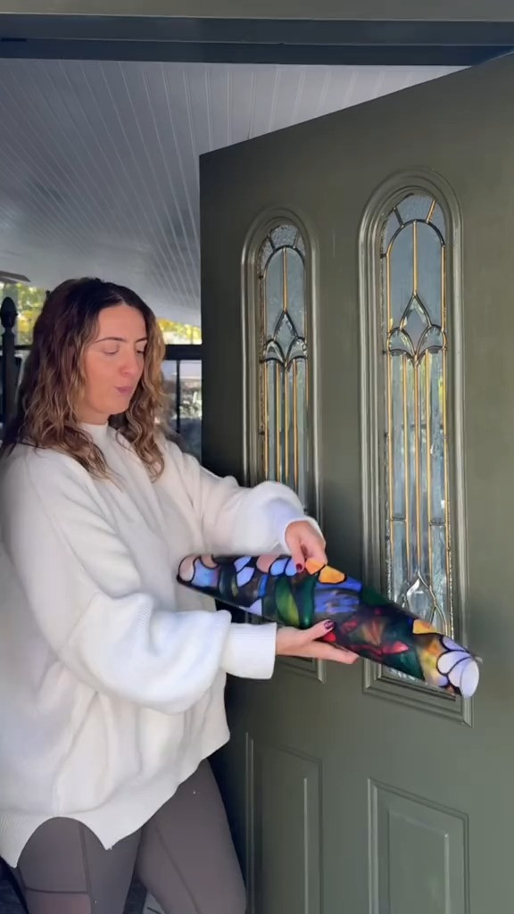 The Viral Stained Glass Film That Transformed an Ugly Front Door for Under $20 

 #LTKSeasonal #LTKHome #LTKSaleAlert