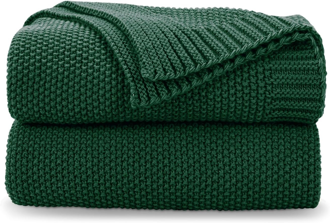 Christmas Green Seed Stitch Throw Blanket 50"x60", Farmhouse Decor | Amazon (US)