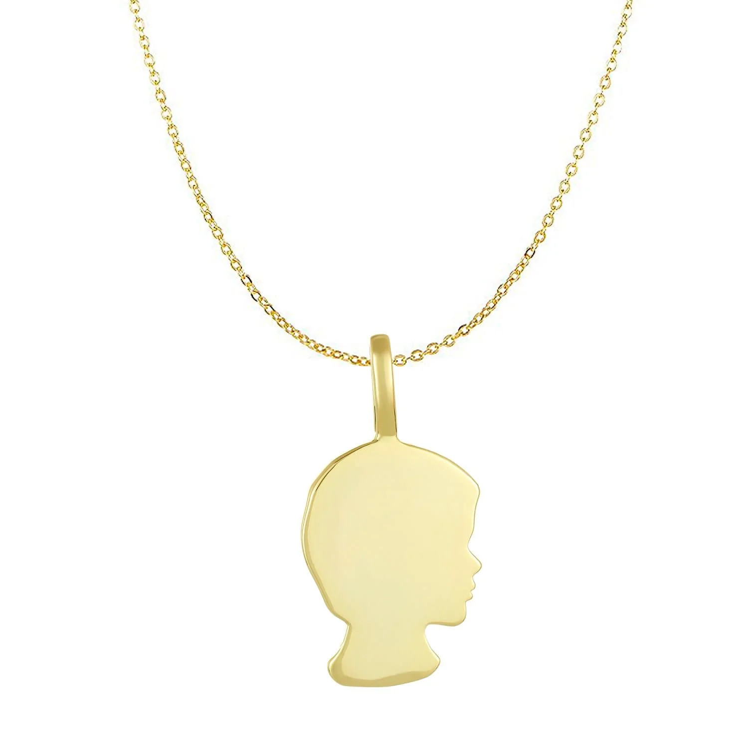 Engravable Boy Silhouette Charm Necklace | Melinda Maria