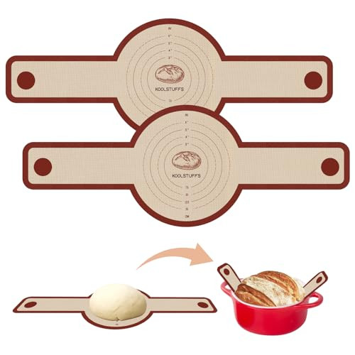 Silicone Bread Sling for Dutch Oven, 2 PCS Non-Stick & Easy Clean Reusable Silicone Bread Baking Mat with Long Handles, Easy to Transfer Sourdough Bread | Amazon (US)