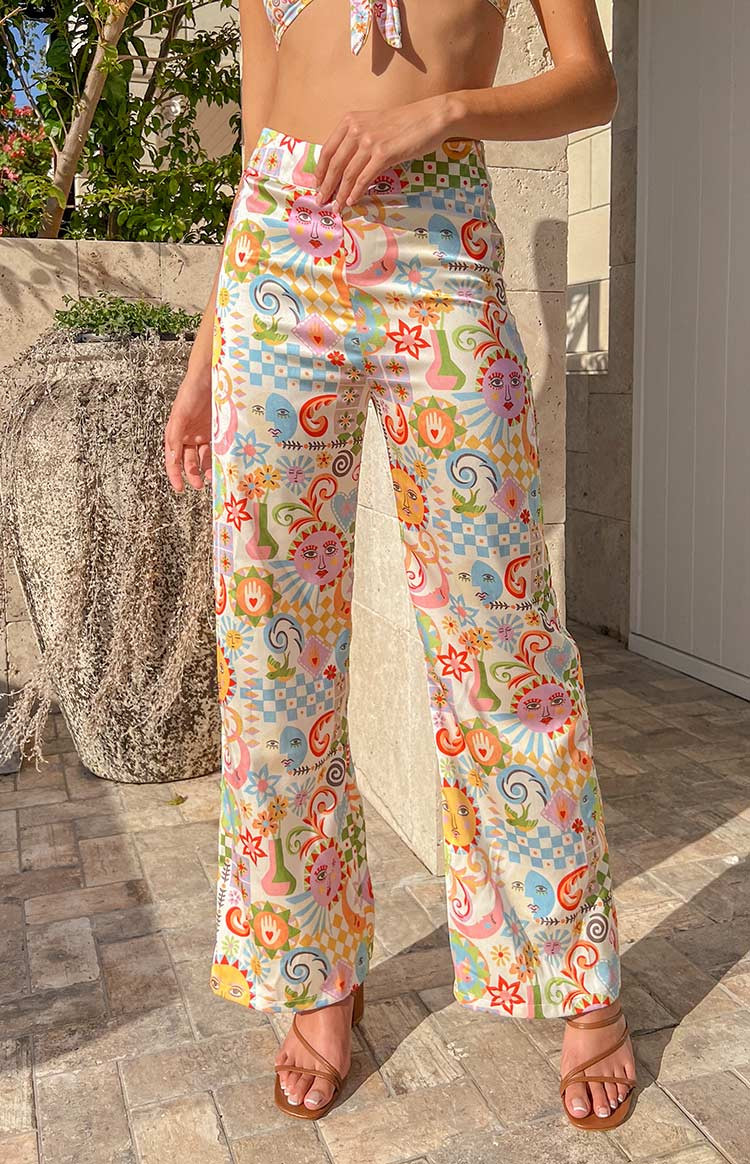 Mykonos Euro Summer Print Pants | Beginning Boutique (US)