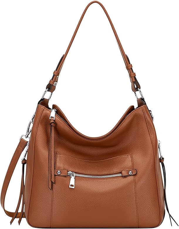 OVER EARTH Hobo Purses and Handbags for Women Genuine Leather Shoulder Bag Crossbody Purse | Amazon (US)