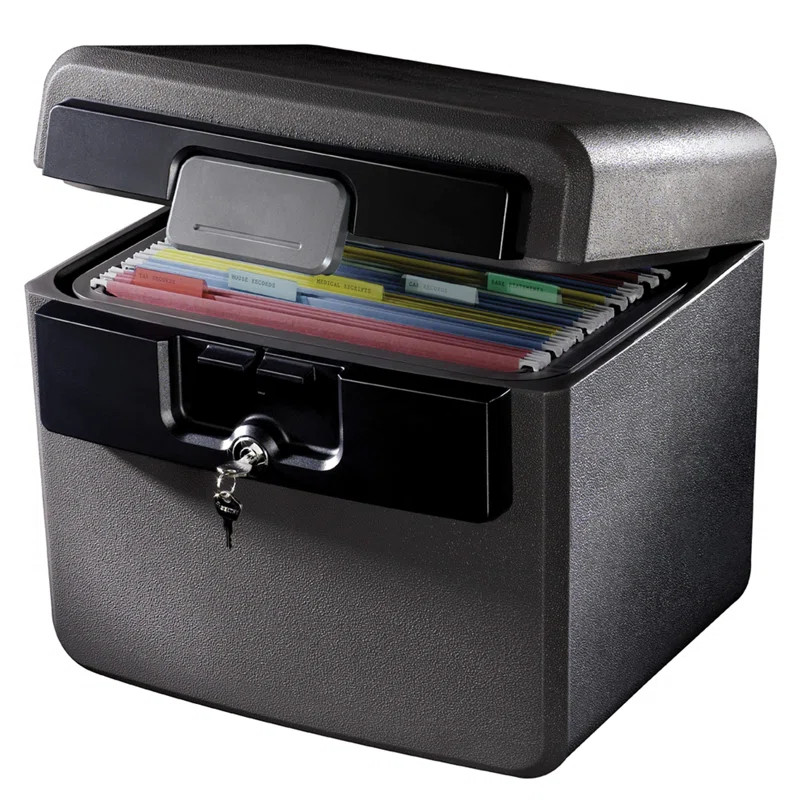 Fireproof And Waterproof Safe, File Folder And Document Box With Key Lock | Wayfair North America