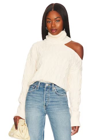 PAIGE Cropped Cable Knit Raundi in Ivory from Revolve.com | Revolve Clothing (Global)