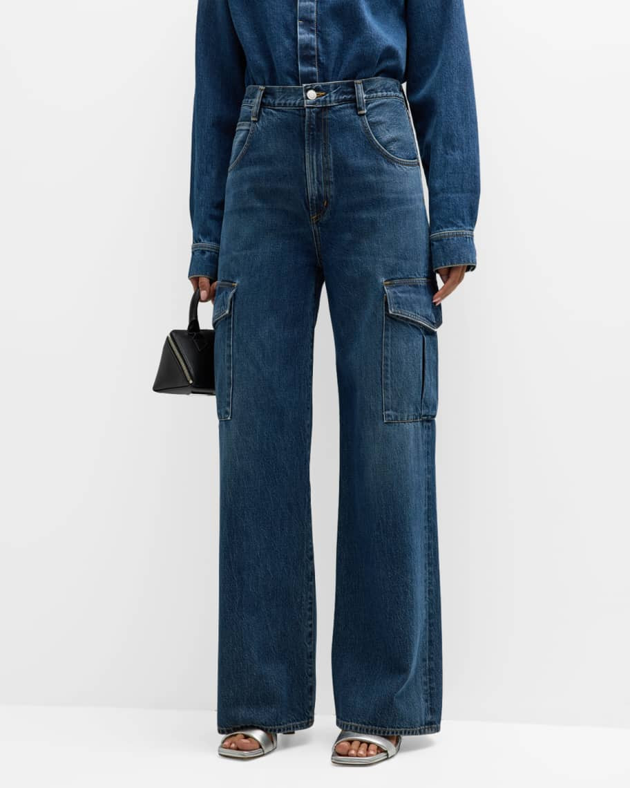 AGOLDE Minka Relaxed Flare Cargo Jeans | Neiman Marcus