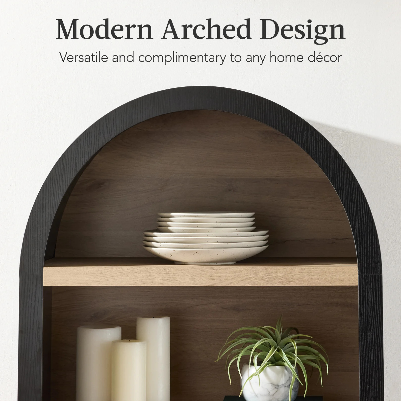 72" Tall Arched Pantry Cabinet w/ Doors, 5-Tier Storage Cabinet w/ She | Best Choice Products 