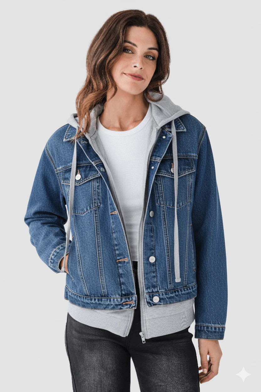 Risen Denim Sweatshirt Jacket | Social Threads