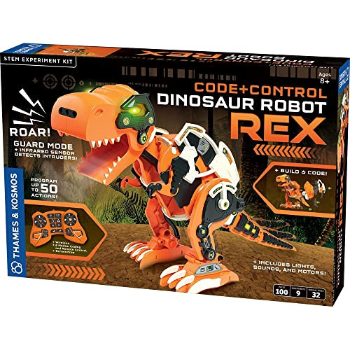 Thames & Kosmos Code+Control Dinosaur Robot REX Robotics & Engineering STEM Kit | Build & Program a Robotic T. Rex | Includes Sensor, Motor, Lights & Sounds | No App Required | Ages 8+ | Amazon (US)