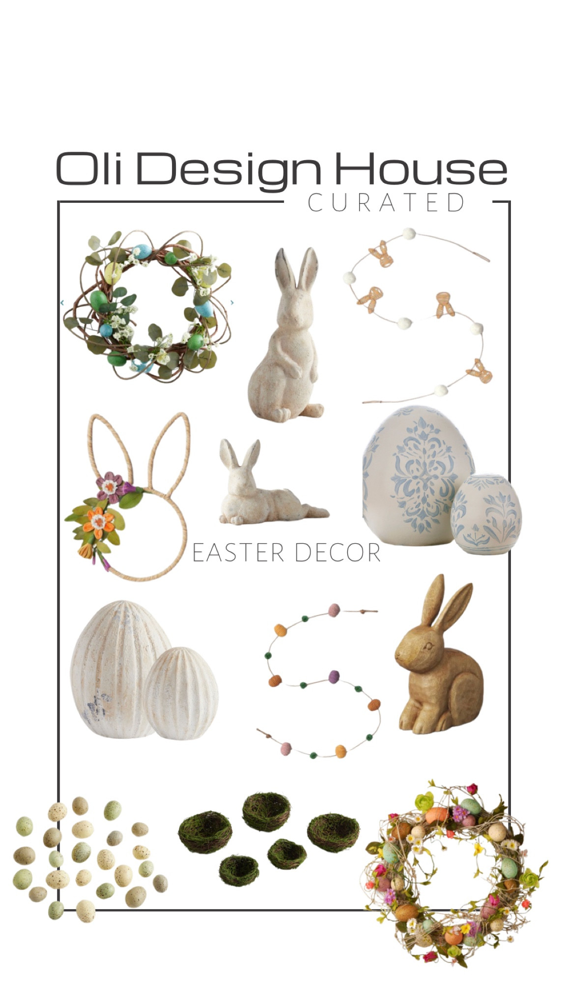 Easter decor

Neutral easter decor, modern Easter decor, minimal Easter decor, blue and white eggs, white ceramic ceramic eggs, easter decor on sale, easter wreaths, spring wreaths, spring decor, easter garland, neutral easter garland, wood bunny decor, moss bowls, decorative spotted eggs

#LTKFind #LTKunder50 #LTKhome