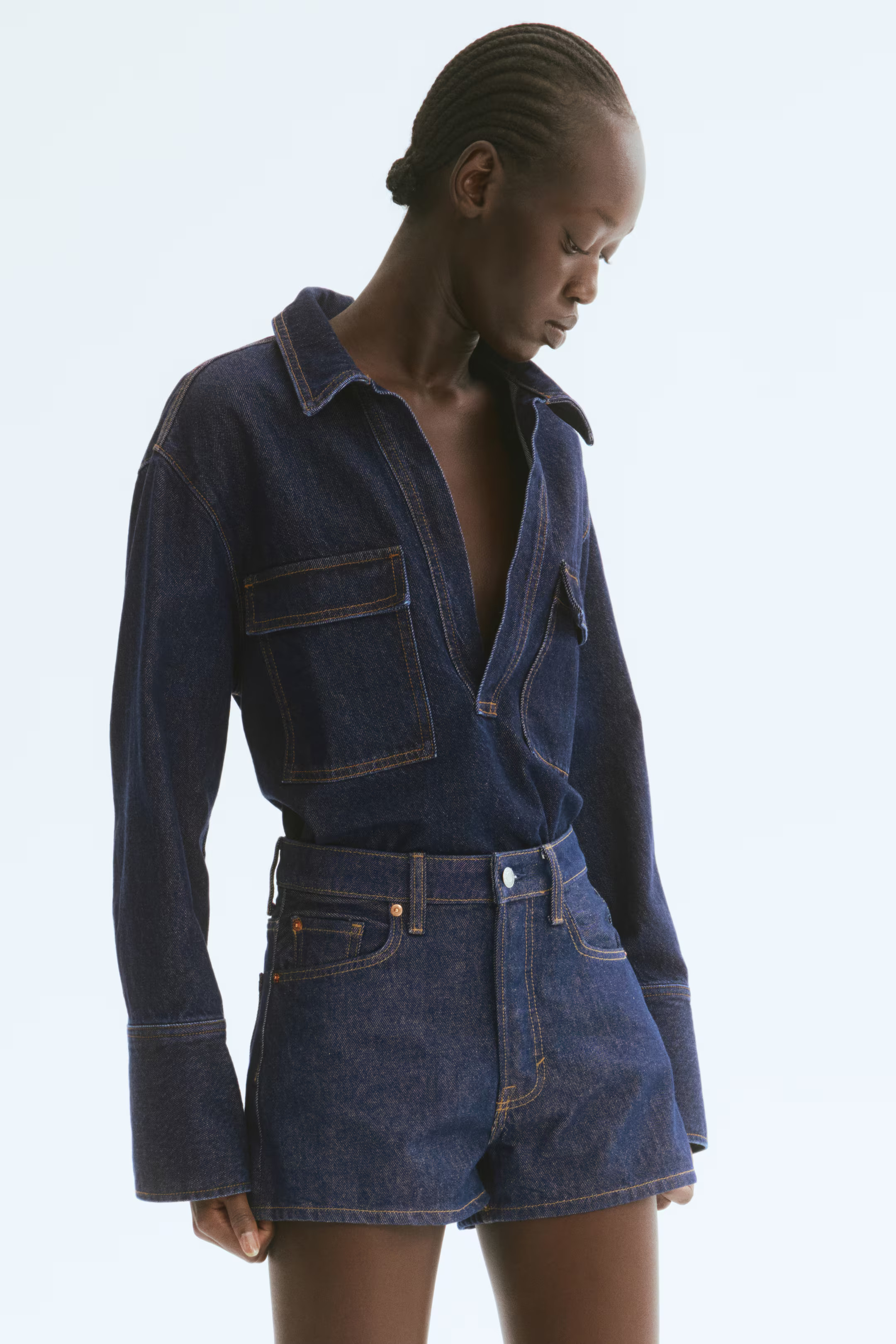 High Denim Shorts - Dark denim blue - Ladies | H&M AU | H&M (AU)