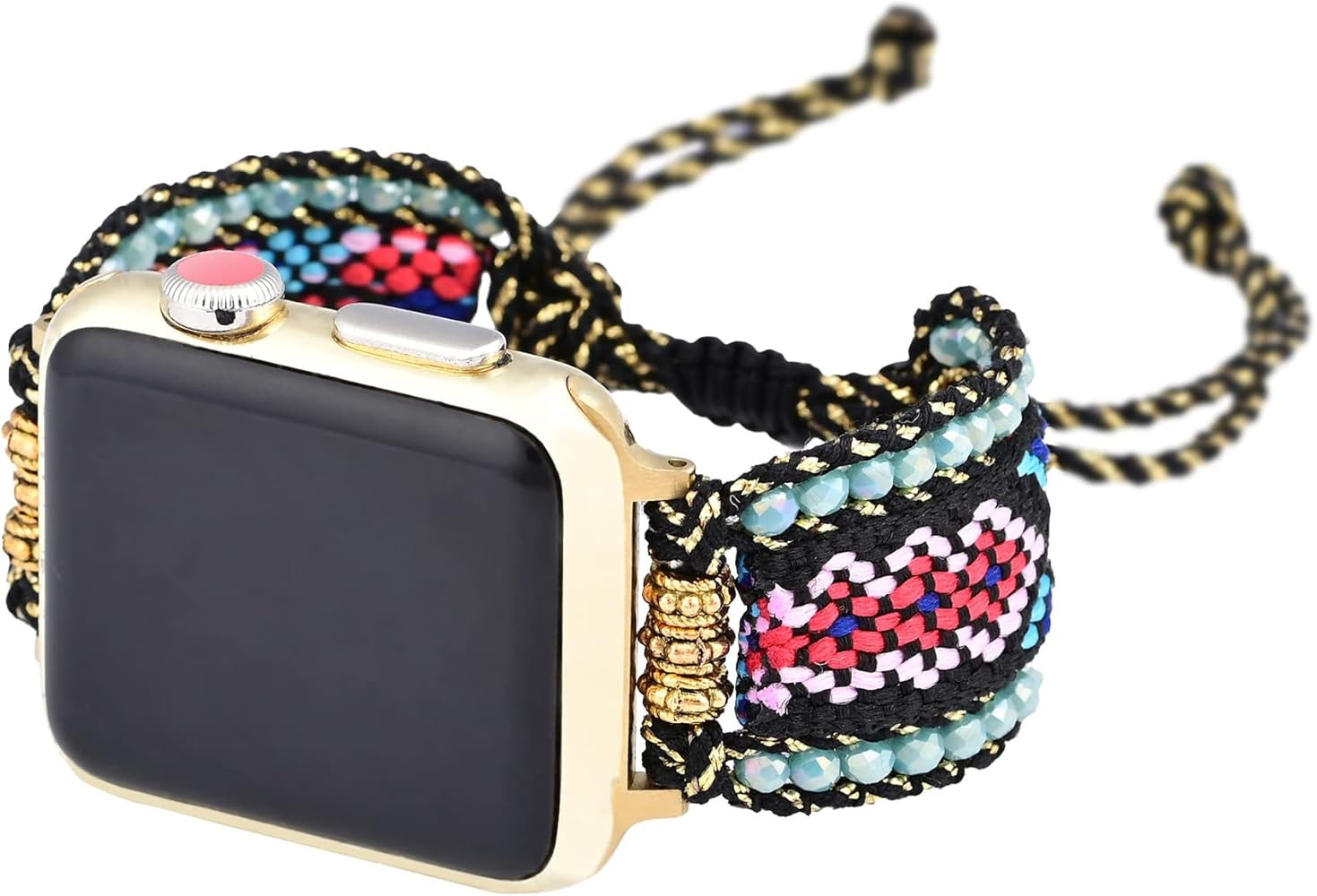 Retro Boho Braided Nylon Band Compatible with Apple Watch 40mm 41mm 38mm, Friendship Bracelet Han... | Amazon (US)