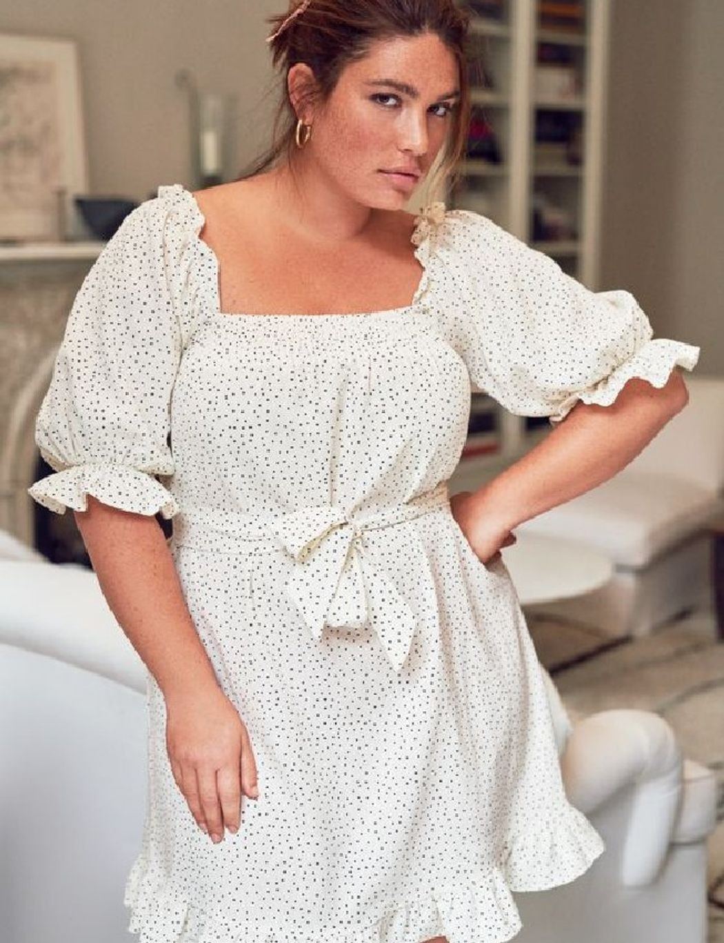 Smocked Front Mini Day Dress | Eloquii