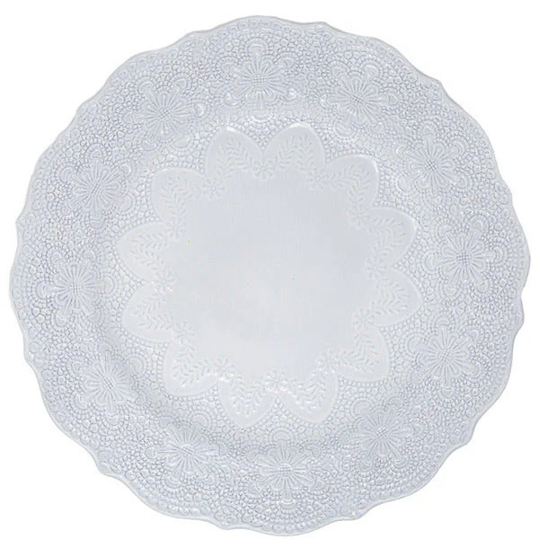 Merletto White Dinner Plate | Arte Italica & Crown Linen Designs