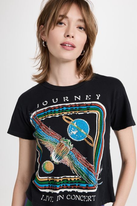 I love concert tees.  This one is on sale and 25%off at checkout! They are cool with denim, faux leather, any maxi skirt or even cool with a wide leg pant and loafer. I love these worn in soft ones..this one is great because it’s on sale! It’s cropped (not too cropped ) and is so cute for spring 

#LTKFind #LTKstyletip #LTKSale