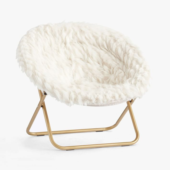 Winter Fox Faux Fur Hang-A-Round Chair | Pottery Barn Teen