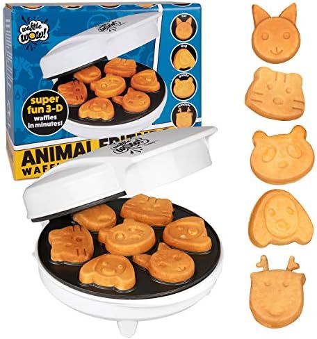 Animal Mini Waffle Maker- Makes 7 Fun, Different Shaped Pancakes Including a Cat, Dog, Reindeer &... | Amazon (US)