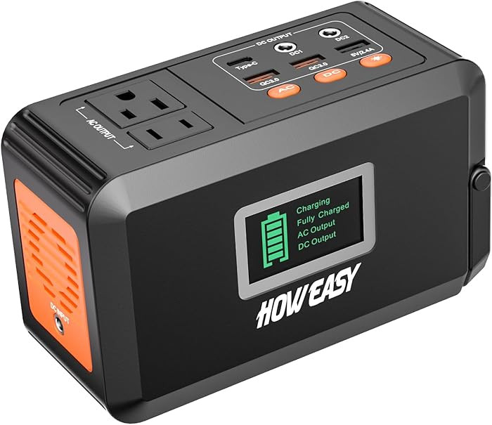 HOWEASY Portable Power Station,120W(240W Peak) Solar Generator,88Wh Lithium Battery Power with 11... | Amazon (US)