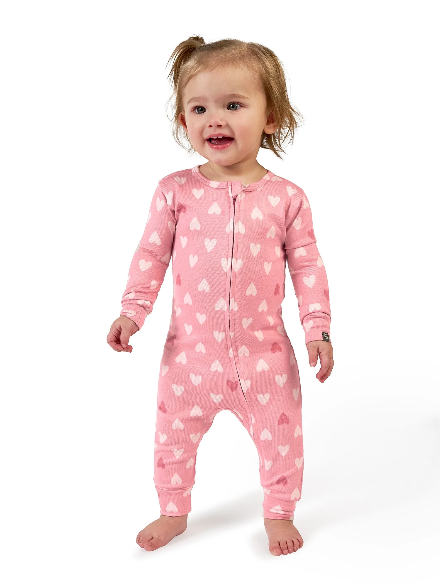 Modern Moments by Gerber Toddler Neutral Valentine´s Day One-Piece Pajama, Sizes 12M-5T | Walmart (US)