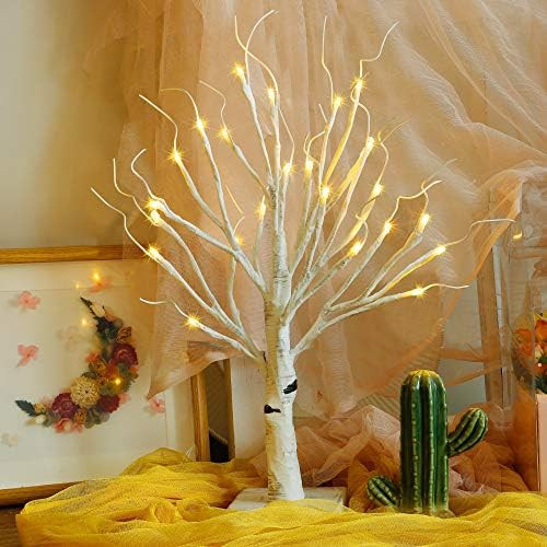 Twinkle Star 24 LED Tabletop Lighted Birch Tree Battery Operated, Thanksgiving Table Decoration L... | Amazon (US)