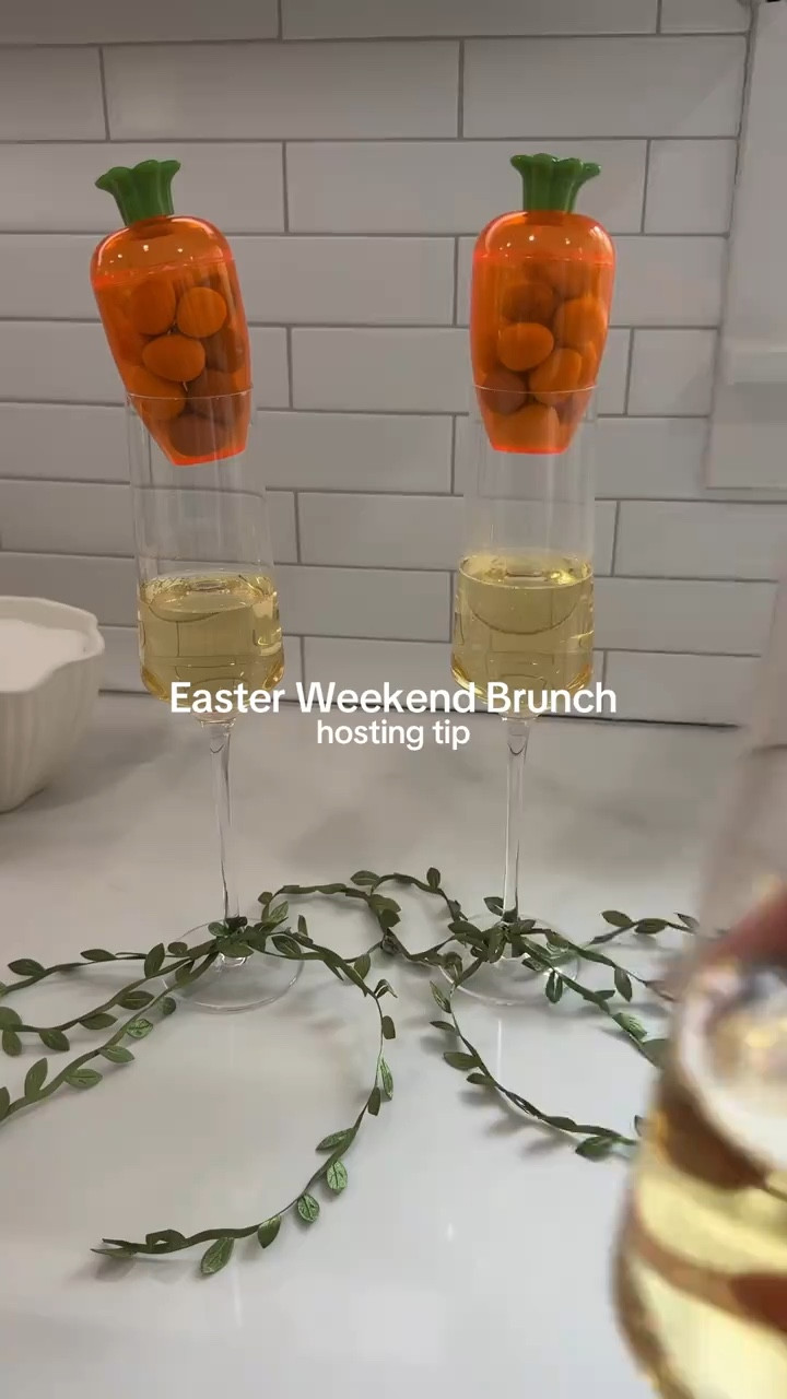 Champagne + Cadbury Eggs 🥂🤍🌸 I can’t think of a better combination for an Easter weekend brunch welcome drink! 

How adorable are these fillable carrot containers! I put Cadbury eggs in them but you can put any Easter candy in the for your Easter brunch celebrations!

#LTKSaleAlert #LTKfoodie #LTKHome
