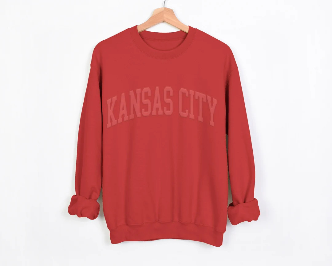 Kansas City Puff Sweatshirt, Kansas Sweatshirt, Sunday Funday, Sports Sweatshirt, Pullover Sweats... | Etsy (US)