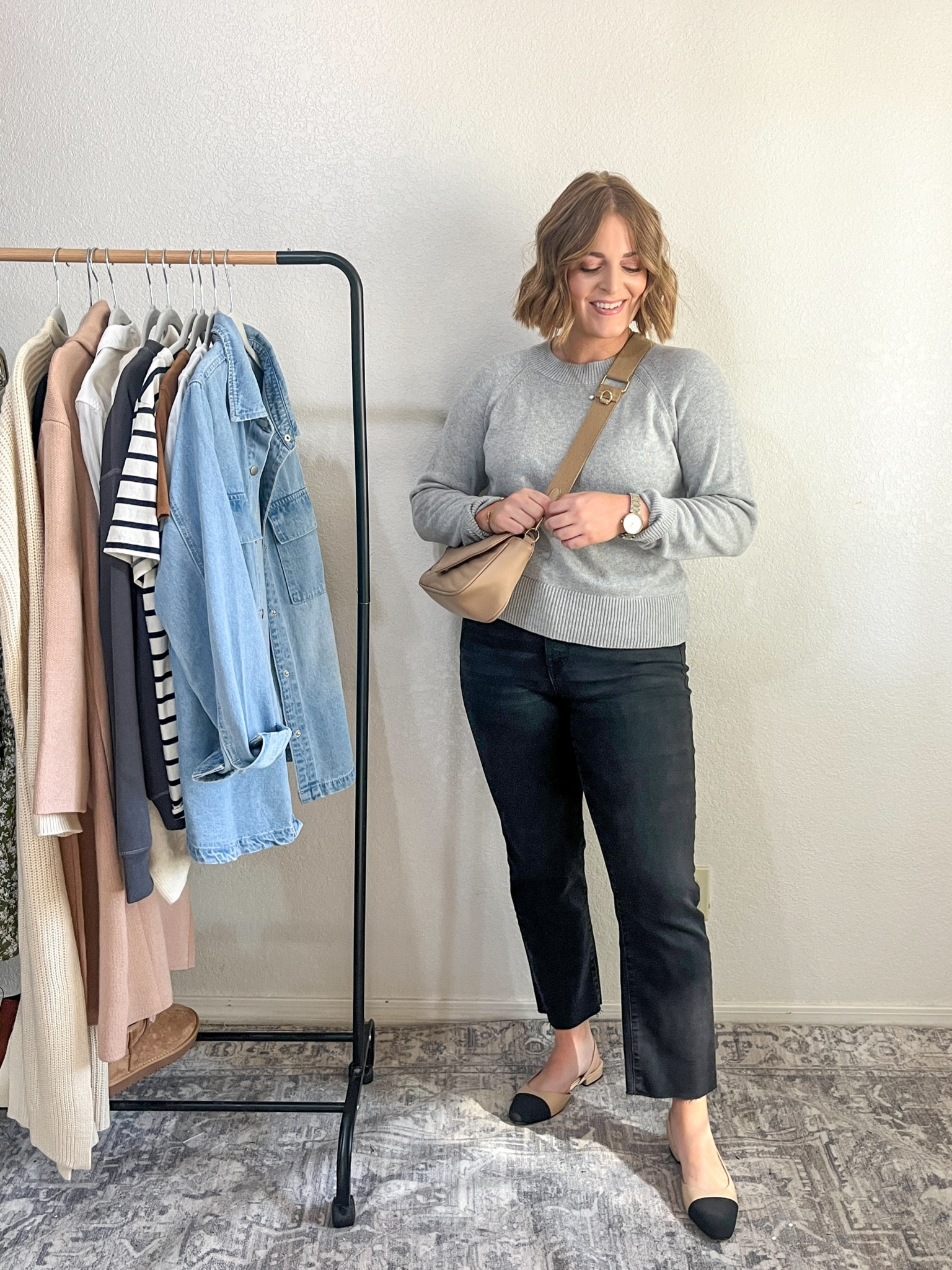 Styling cap-toe flats// grey sweater + black jeans

Wearing M in sweater 
Jeans tts 

#LTKshoecrush #LTKmidsize #LTKstyletip