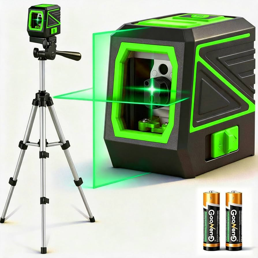 Laser Level with Tripod, 100Ft Green Cross Line Rotary Laser Tool | Amazon (US)