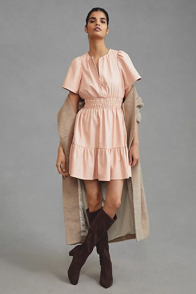 The Somerset Faux Leather Mini Dress | Anthropologie (US)